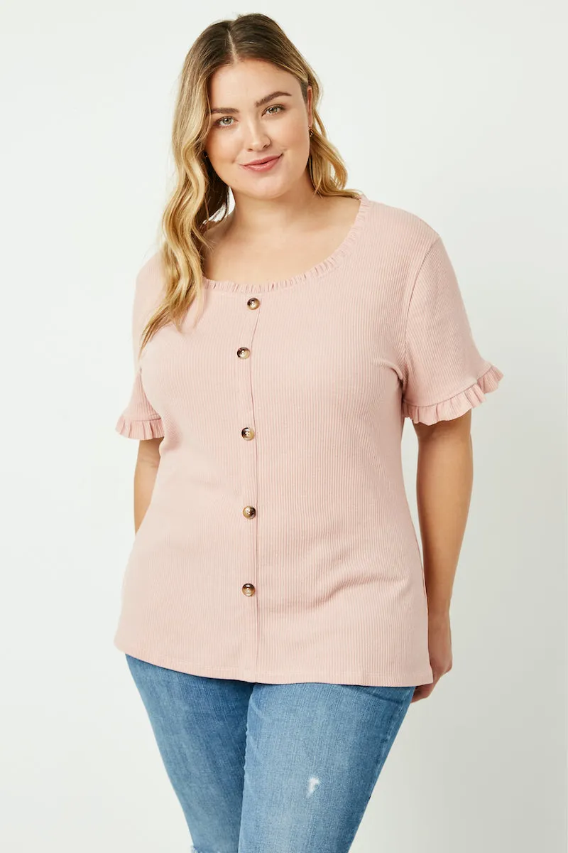 Womens Button Detail Ruffle Top sold by Hayden product image thumbnail 2