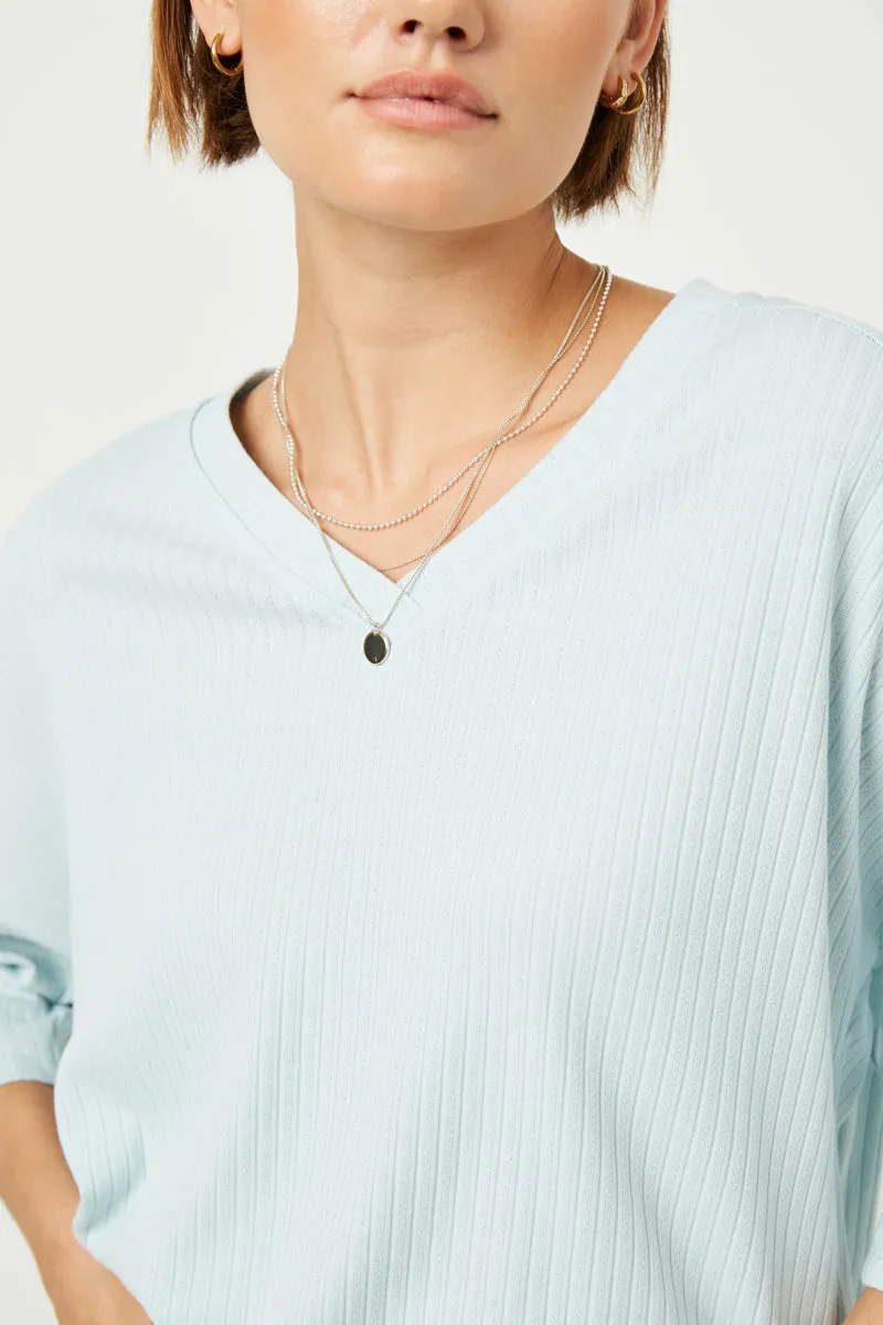 Womens Ribbed Knit Contrast Paneled Top sold by Hayden product image thumbnail 2