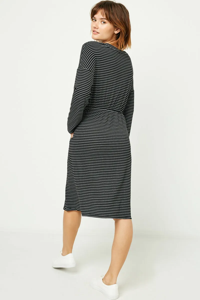 Womens Striped Knit Pocket Dress sold by Hayden product image thumbnail 3