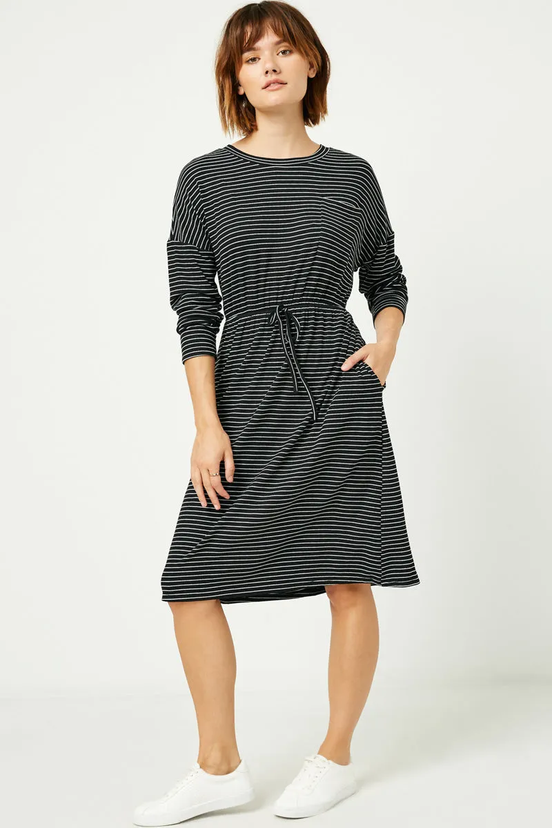 Womens Striped Knit Pocket Dress sold by Hayden