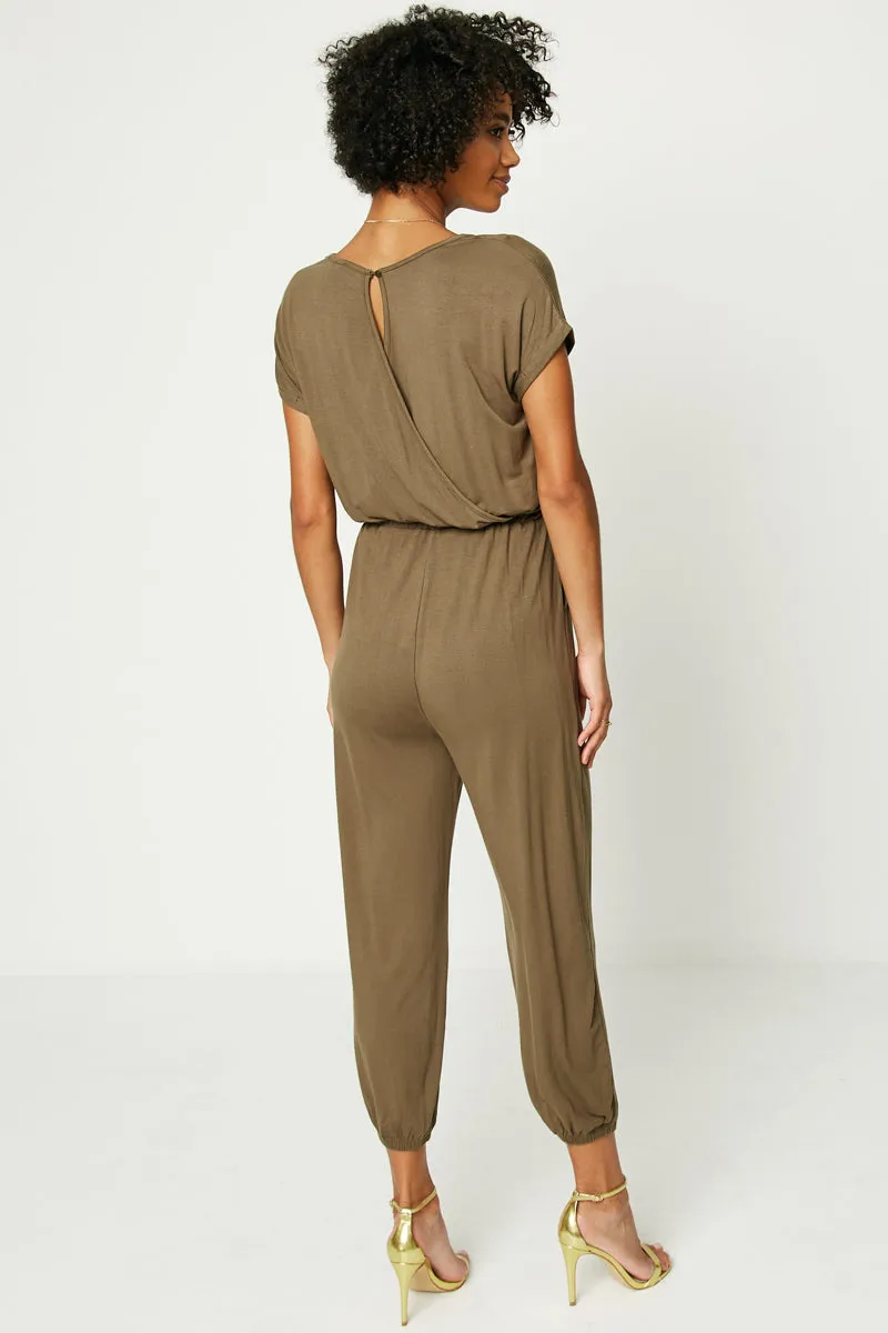 Womens Back Surplice Knit Jumpsuit sold by Hayden product image thumbnail 3