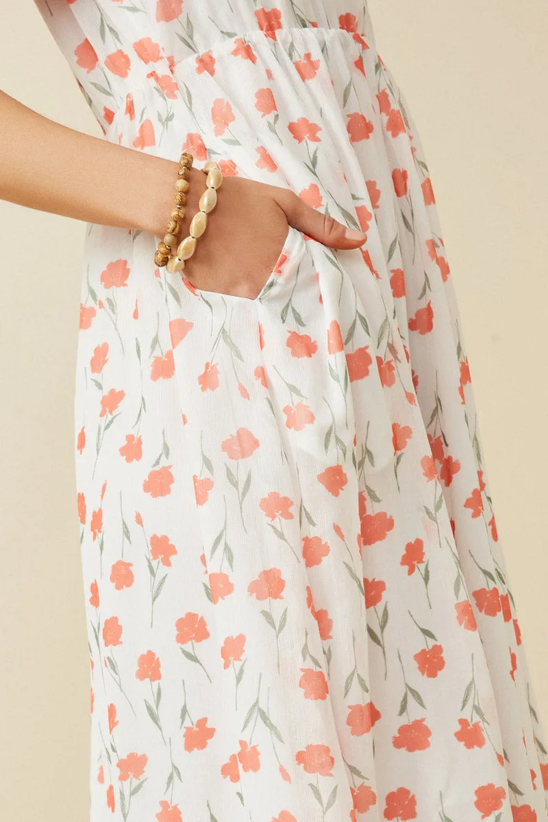 Womens Tie Neck Floral Puff Sleeve Dress sold by Hayden product image thumbnail 4