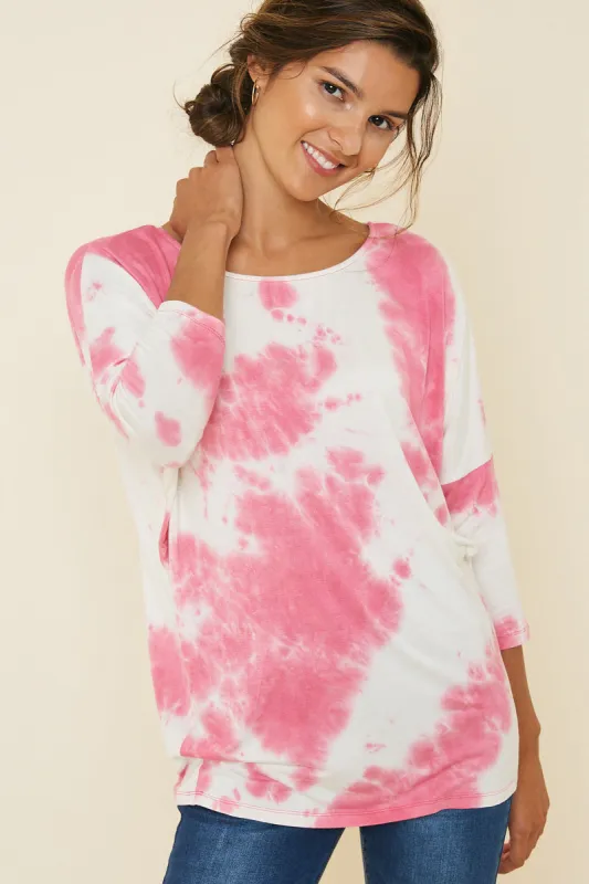 Womens Tie Dye Dolman Sleeve Top sold by Hayden