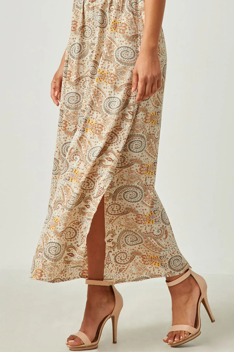 Womens Paisley Print Flutter Sleeve V Neck Maxi Dress sold by Hayden product image thumbnail 4