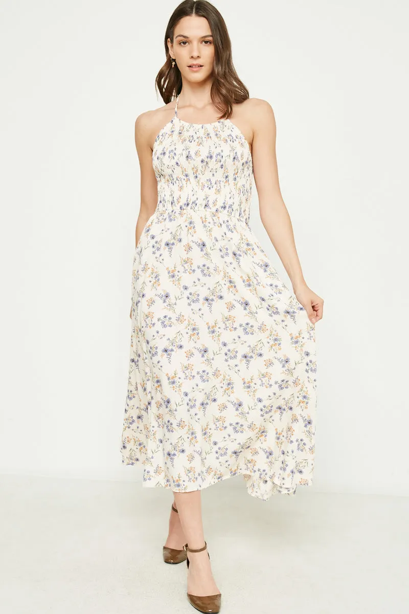 Womens Floral Smocked Halter Neck Maxi Dress sold by Hayden product image thumbnail 5