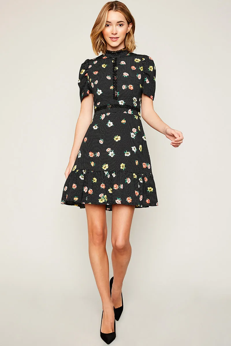 Womens Floral Mock Neck Dress sold by Hayden product image thumbnail 3