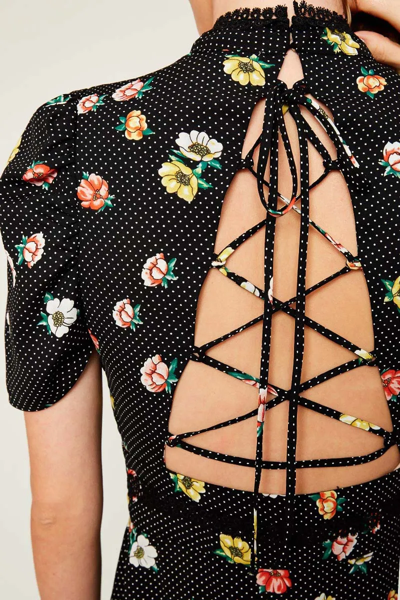 Womens Floral Mock Neck Dress sold by Hayden product image thumbnail 5