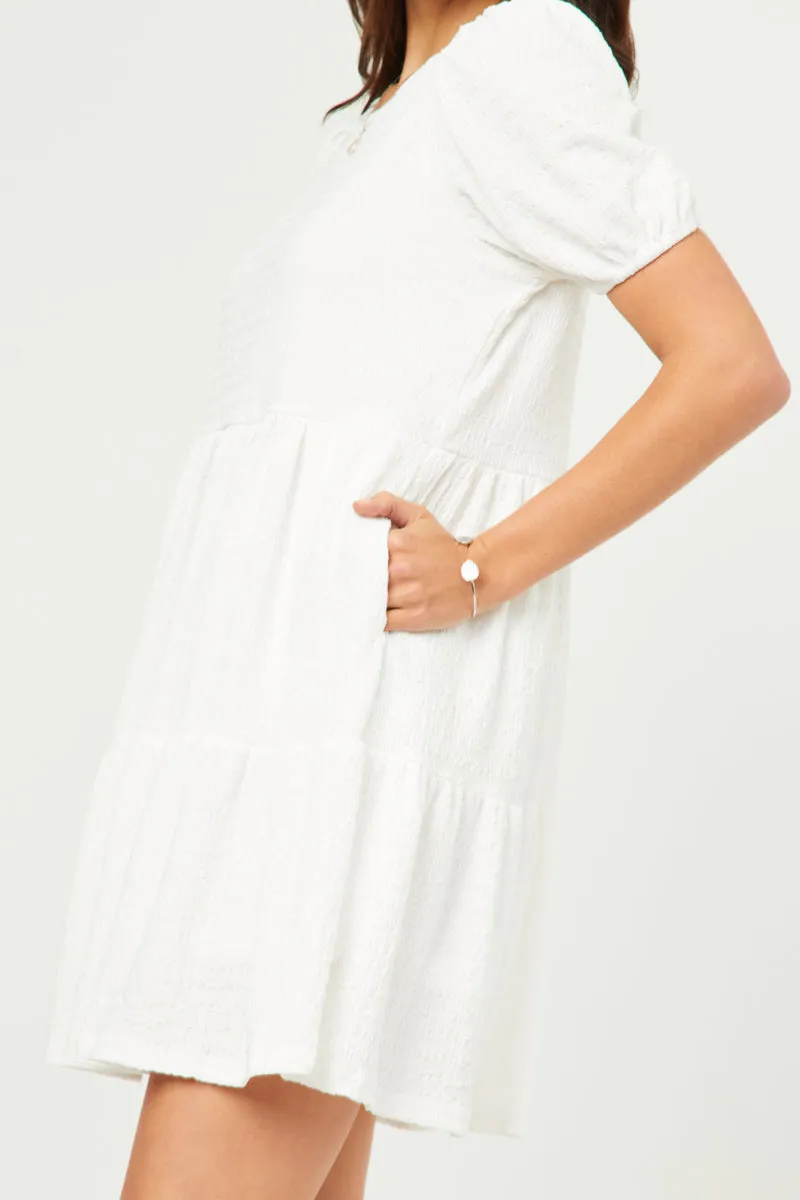 Womens Textured Knit Roundneck Tiered Knit Dress sold by Hayden product image thumbnail 4