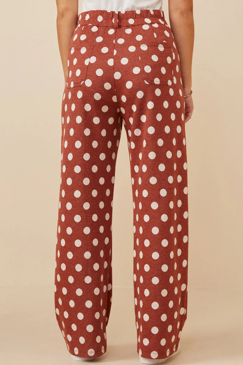 Womens Wide Leg Polka Dot Patch Pocket Knit Pants sold by Hayden product image thumbnail 4