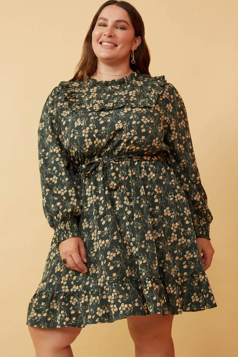 Womens Floral Print Ruffled Detailed Belted Dress sold by Hayden product image thumbnail 2