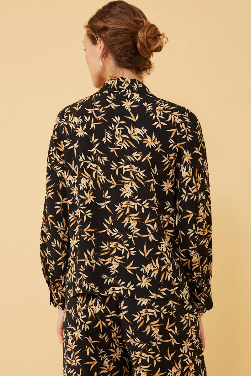 Womens Foliage Print Deep Collar Button Up Shirt sold by Hayden product image thumbnail 4