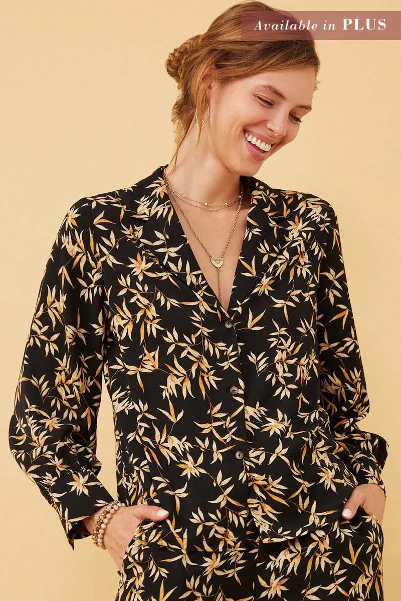 Womens Foliage Print Deep Collar Button Up Shirt sold by Hayden product image thumbnail 2