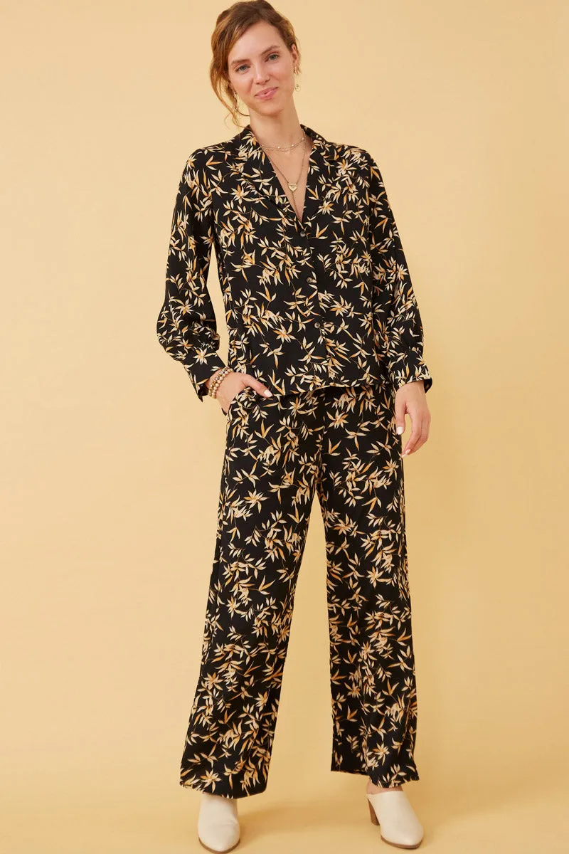 Womens Foliage Print Deep Collar Button Up Shirt sold by Hayden product image thumbnail 3