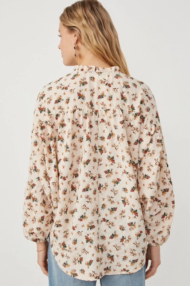 Womens Ditsy Print Textured Dolman Top sold by Hayden product image thumbnail 5