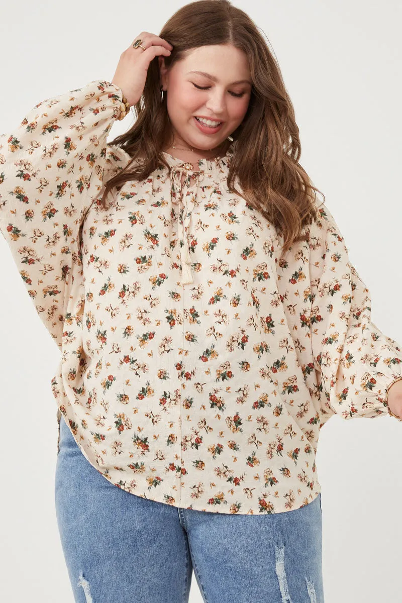 Womens Ditsy Print Textured Dolman Top sold by Hayden product image thumbnail 2