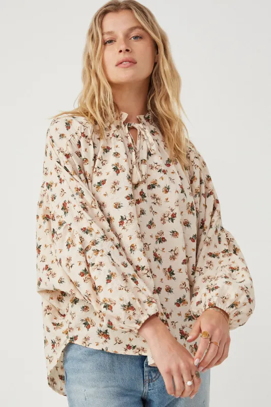 Womens Ditsy Print Textured Dolman Top sold by Hayden