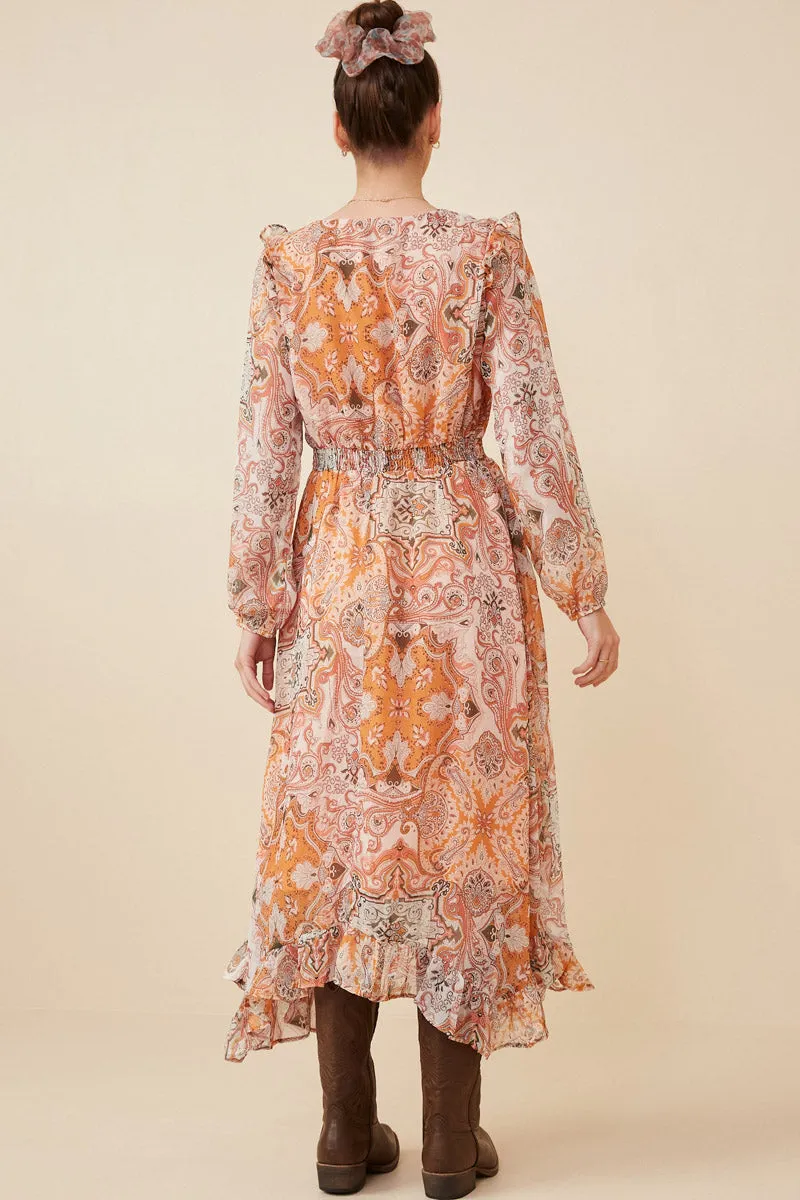 Womens Paisley Print Tie Front Handkerchief Hem Dress sold by Hayden product image thumbnail 5