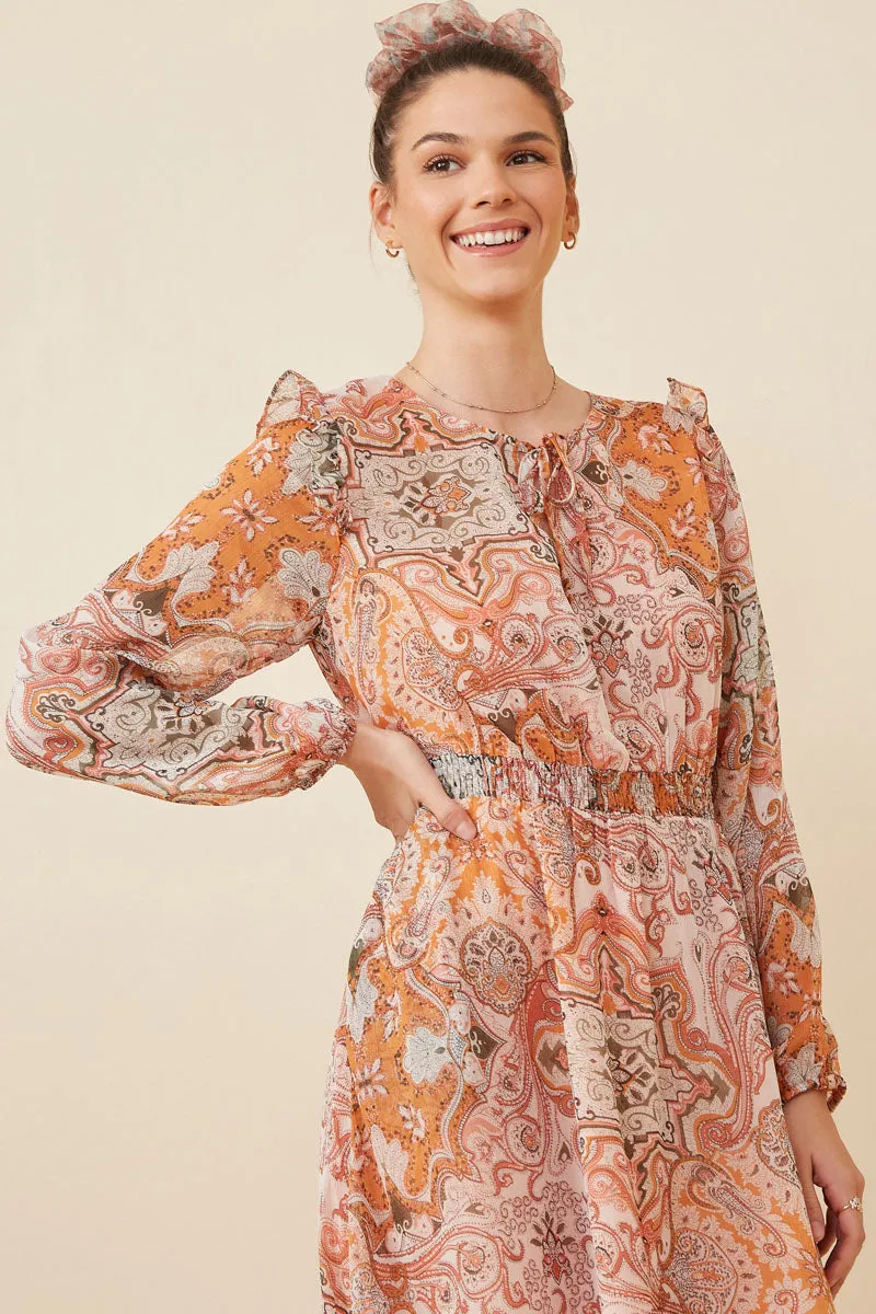 Womens Paisley Print Tie Front Handkerchief Hem Dress sold by Hayden product image thumbnail 3