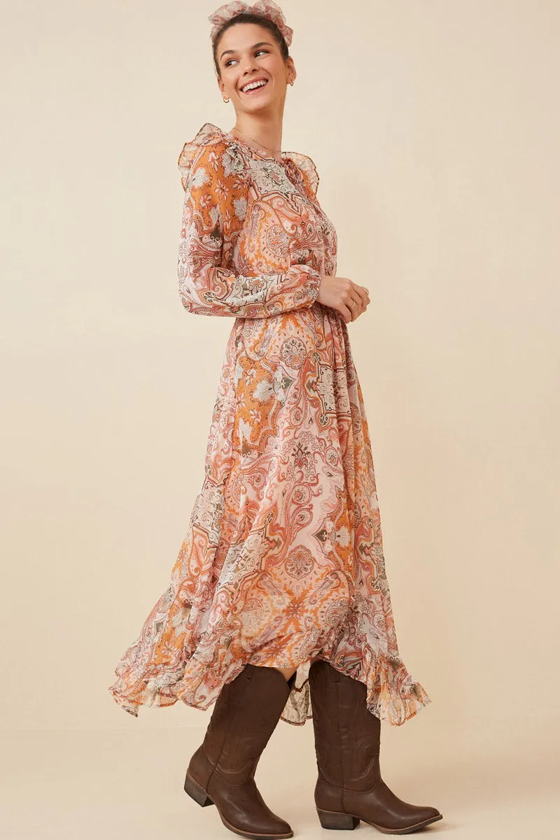 Womens Paisley Print Tie Front Handkerchief Hem Dress sold by Hayden product image thumbnail 4