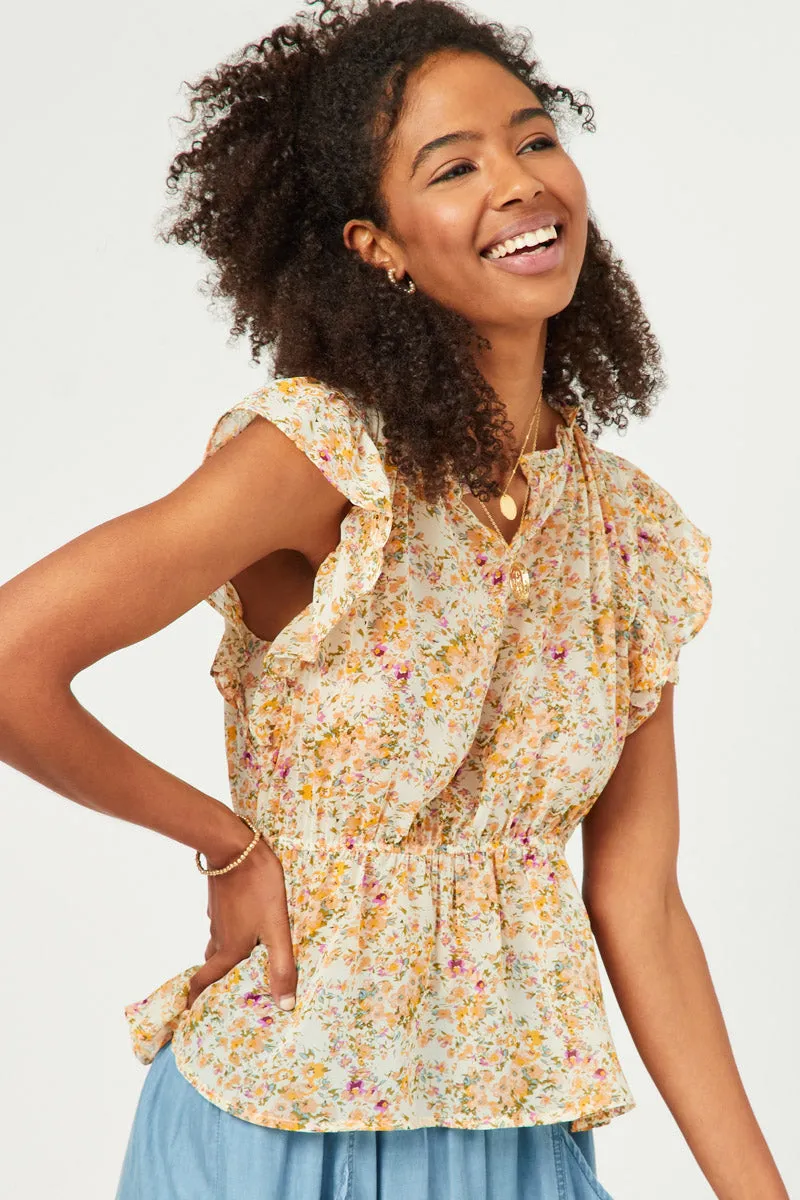 Womens Ruffled Cut Out Neck Sleeveless Top sold by Hayden product image thumbnail 4