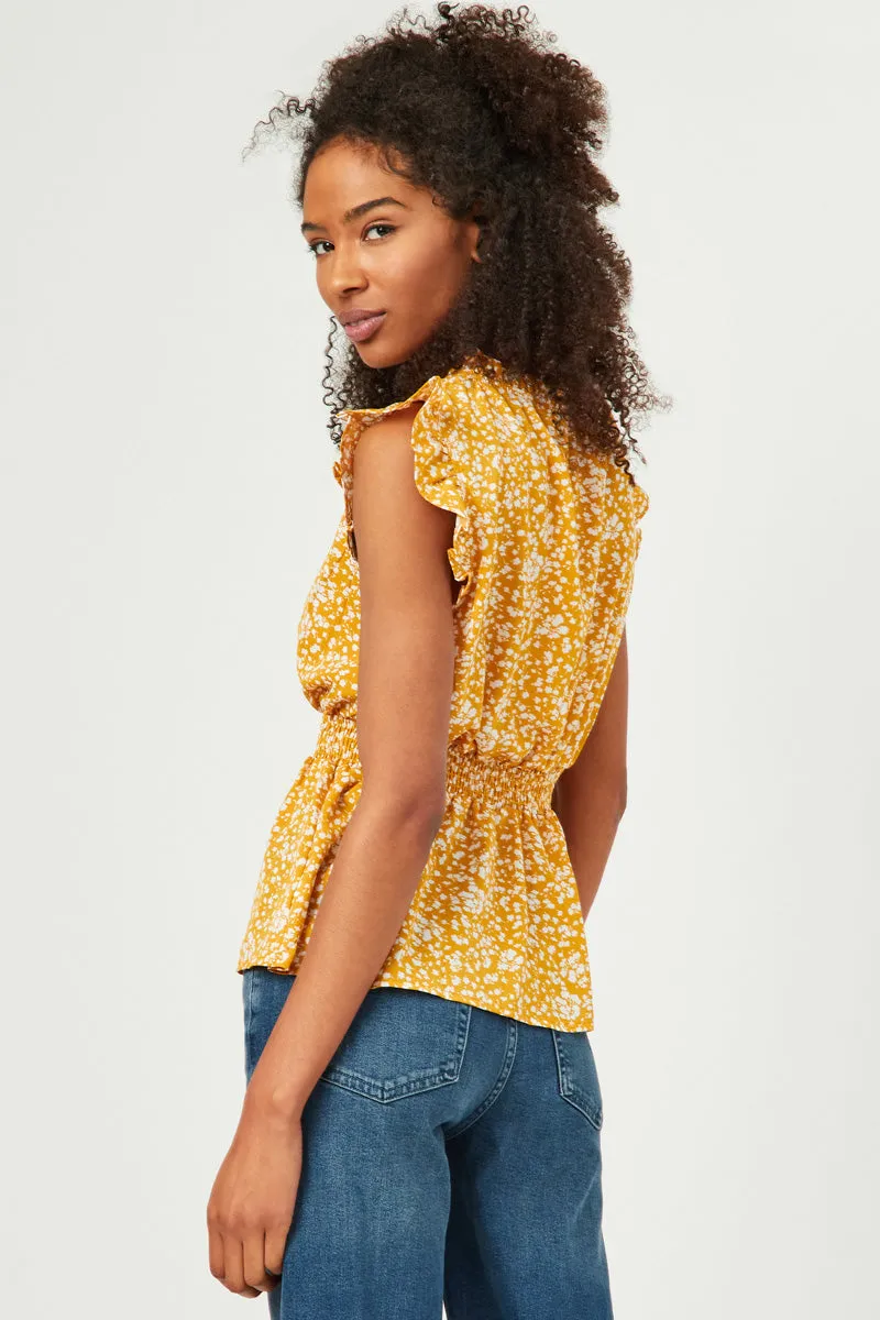 Womens Smock Waist Ruffled Tie Neck Tank sold by Hayden product image thumbnail 5