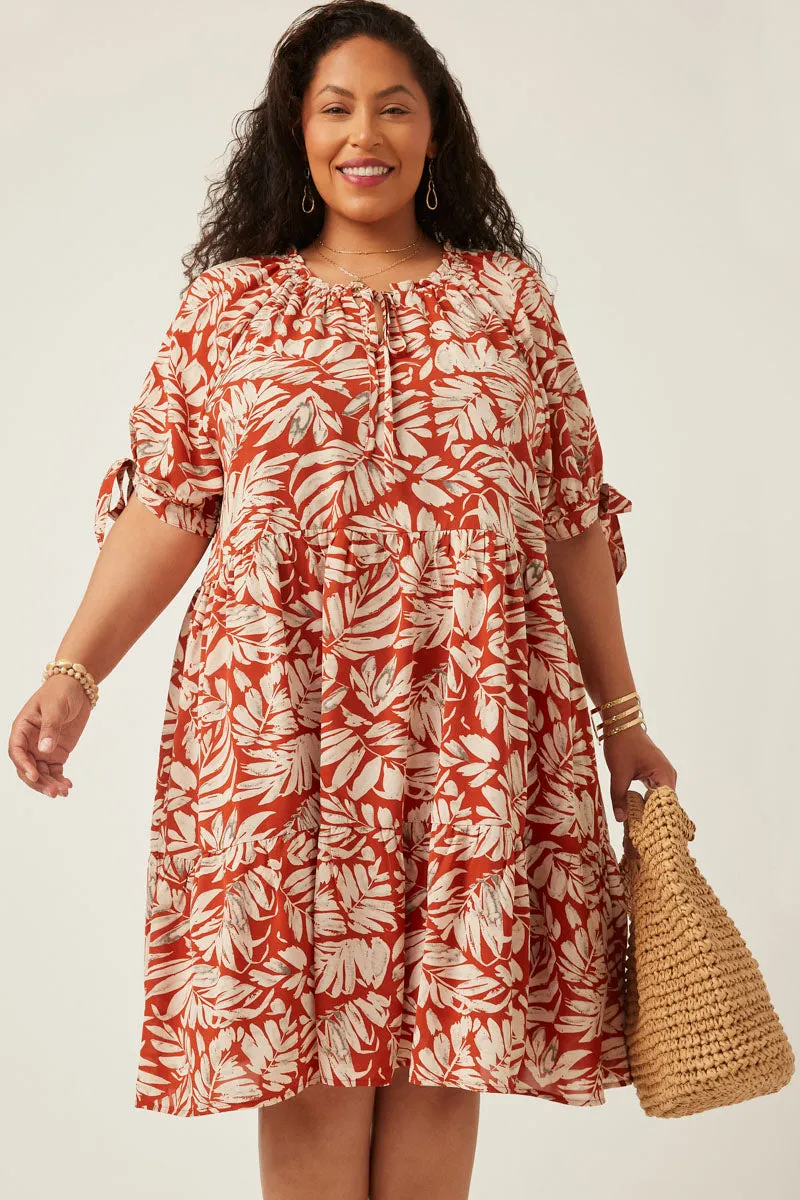 Womens Tie Sleeve Botanical Print Tie Neck Dress sold by Hayden product image thumbnail 2