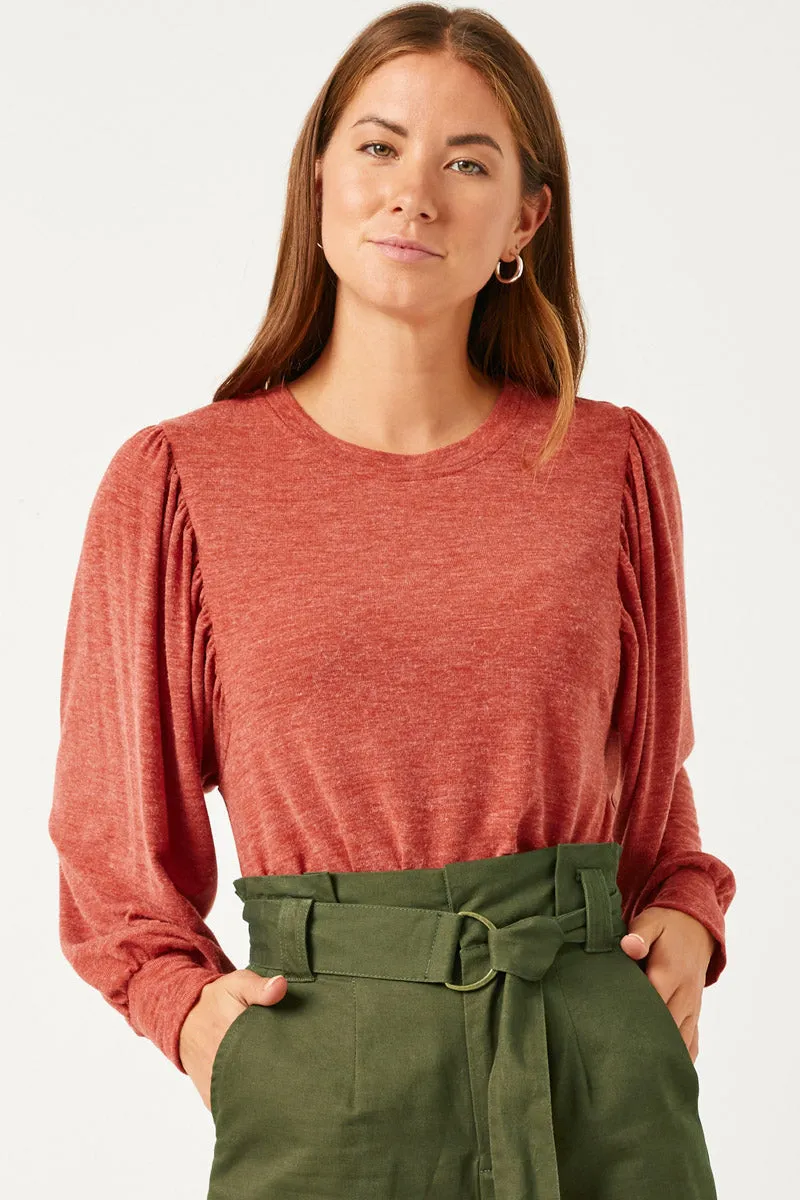 Womens Exaggerated Puff Sleeve Long Sleeve Knit Top sold by Hayden product image thumbnail 5