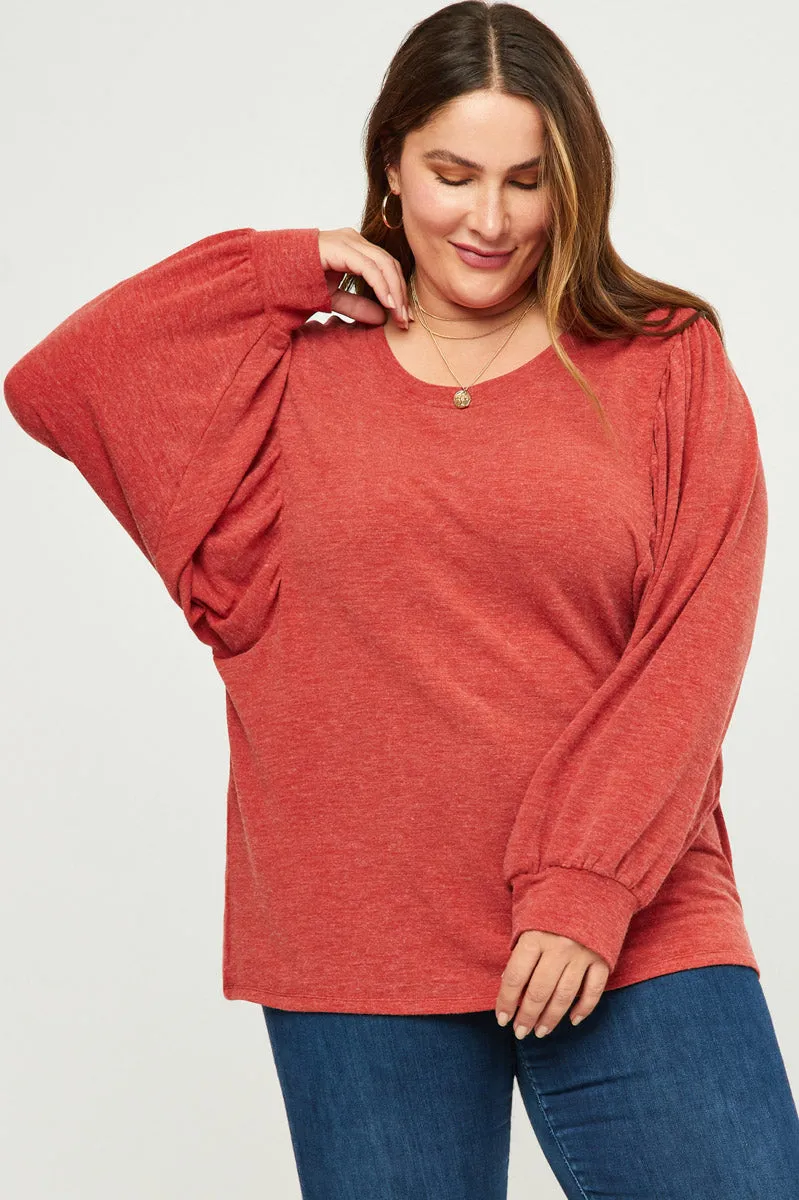 Womens Exaggerated Puff Sleeve Long Sleeve Knit Top sold by Hayden product image thumbnail 2