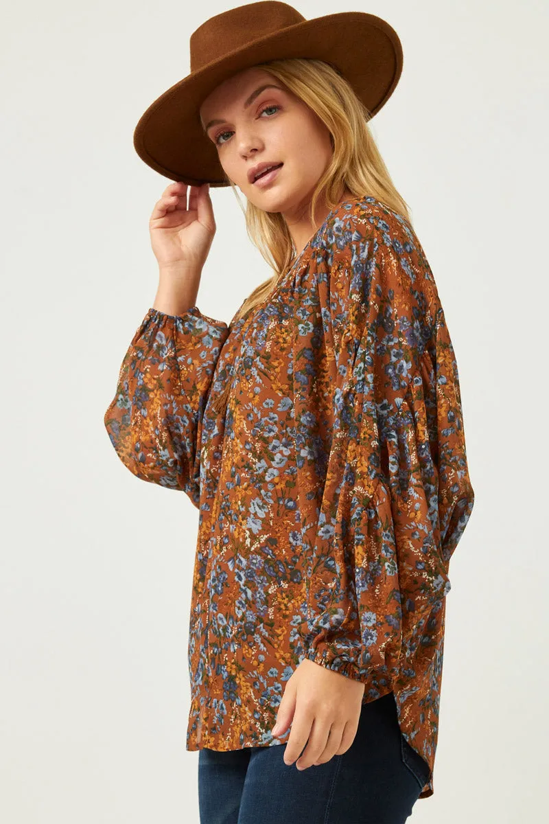 Womens Floral Printed Tasseled Dolman Top sold by Hayden product image thumbnail 3