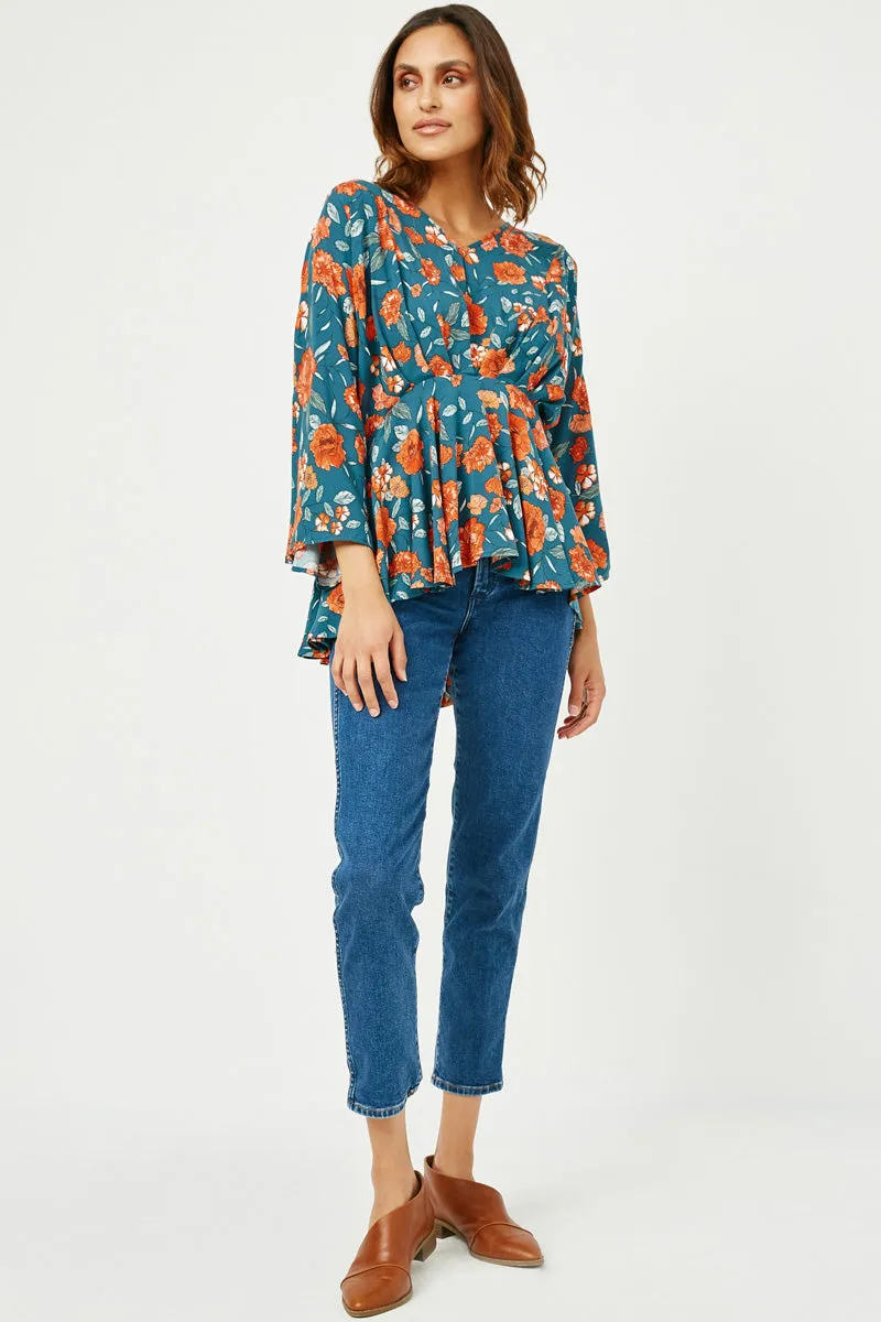 Womens Romantic Floral Dolman Peplum Top sold by Hayden product image thumbnail 3