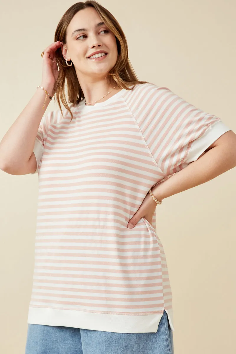 Womens Banded Knit Stripe Raglan Tee sold by Hayden product image thumbnail 5