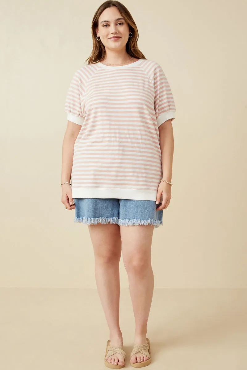 Womens Banded Knit Stripe Raglan Tee sold by Hayden product image thumbnail 2