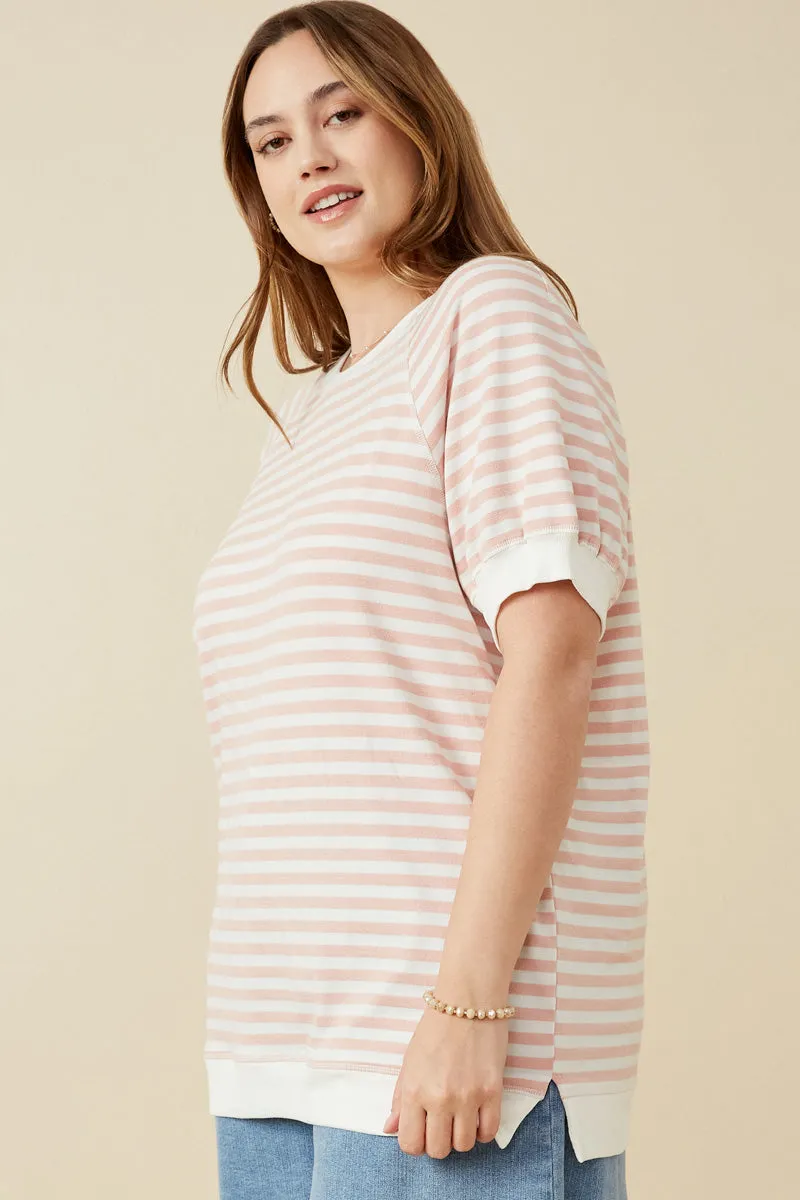 Womens Banded Knit Stripe Raglan Tee sold by Hayden product image thumbnail 3