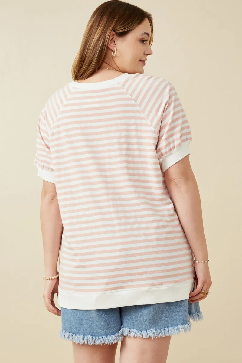 Womens Banded Knit Stripe Raglan Tee sold by Hayden product image thumbnail 4