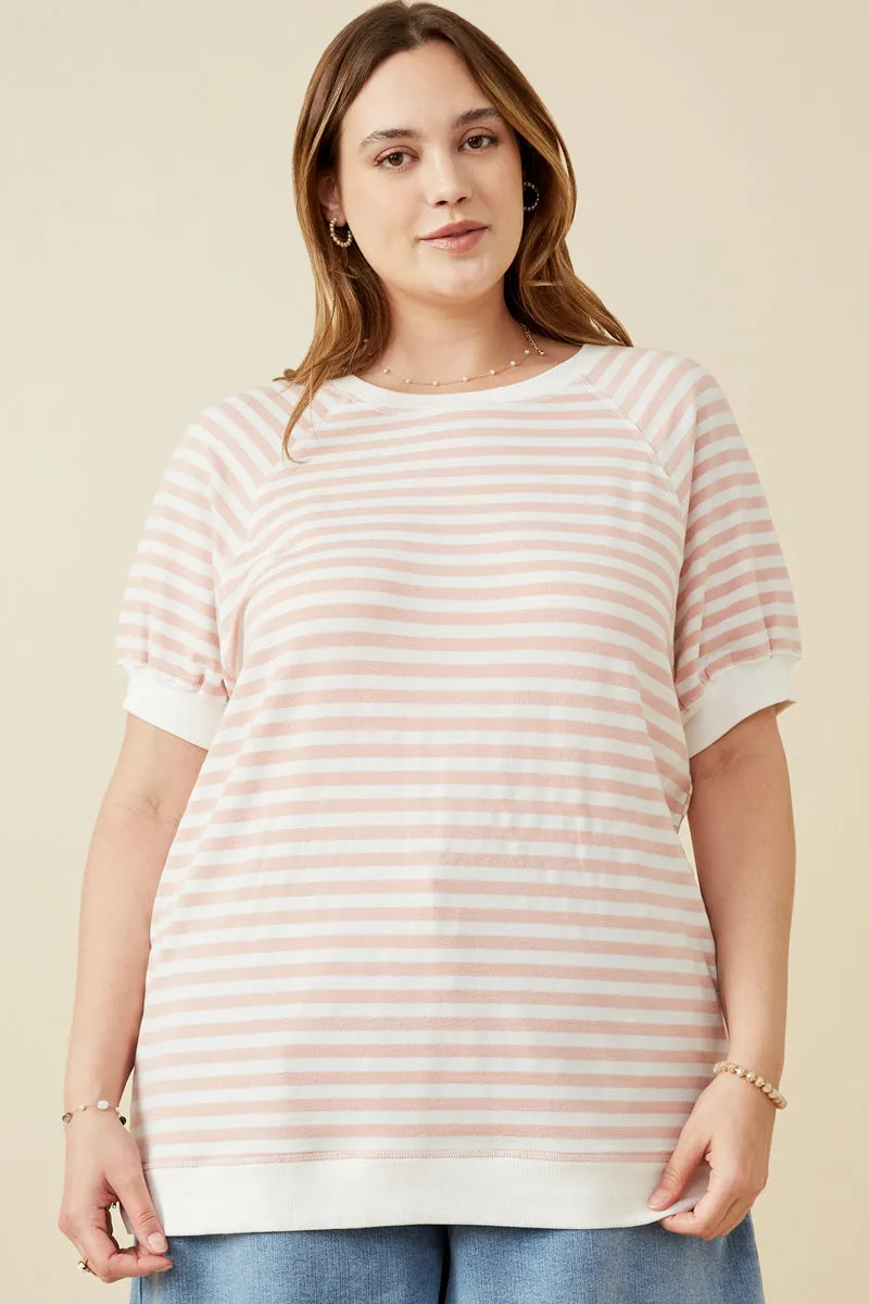 Womens Banded Knit Stripe Raglan Tee sold by Hayden