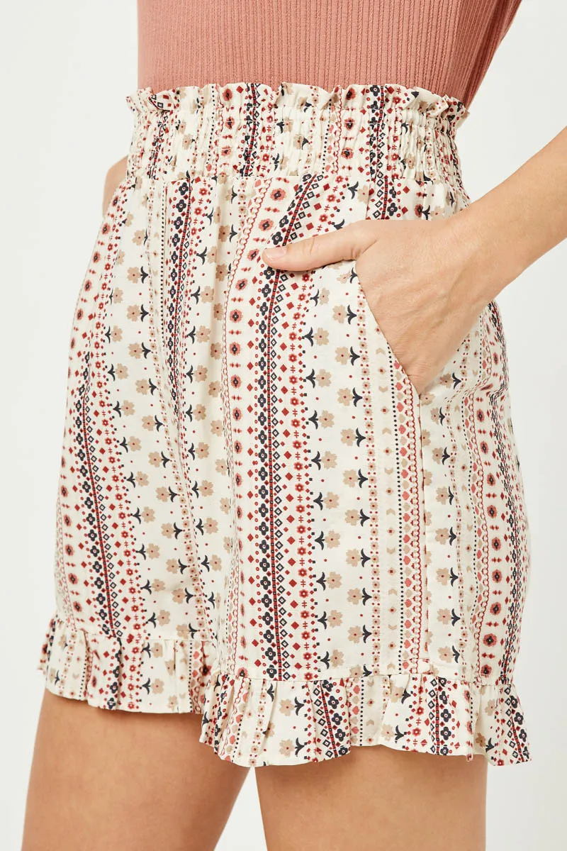 Womens Printed Smocked Waist Shorts sold by Hayden product image thumbnail 5