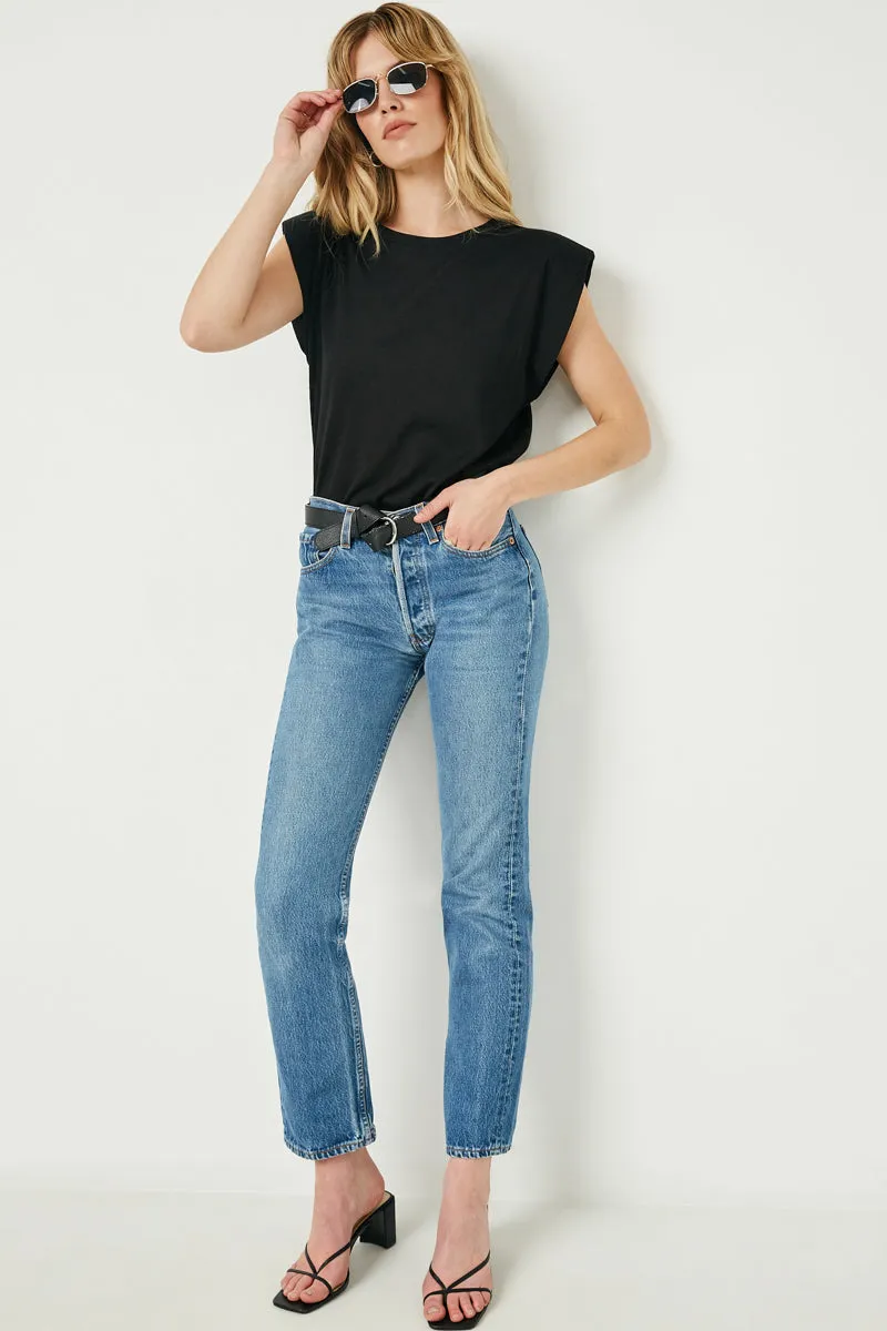 Womens Sheer Padded Shoulder Sleeveless Top sold by Hayden product image thumbnail 3