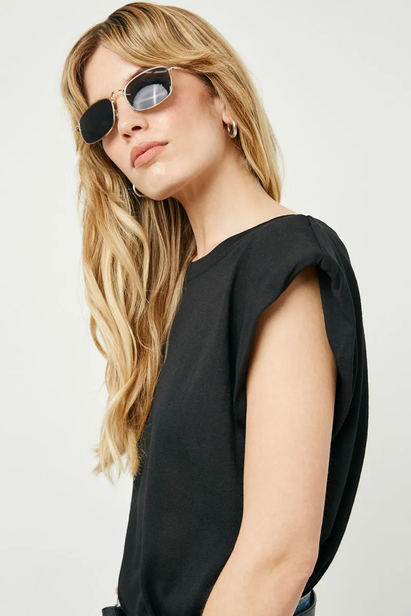 Womens Sheer Padded Shoulder Sleeveless Top sold by Hayden product image thumbnail 4