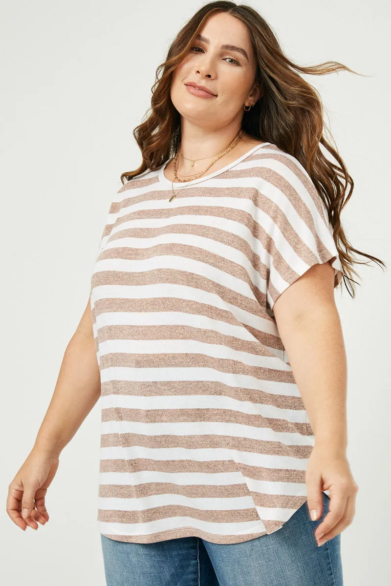 Womens Heathered Stripe Knit Oversized Top sold by Hayden product image thumbnail 2