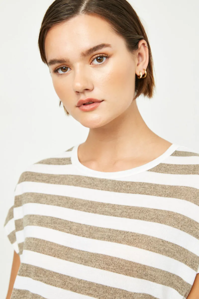 Womens Heathered Stripe Knit Oversized Top sold by Hayden product image thumbnail 3