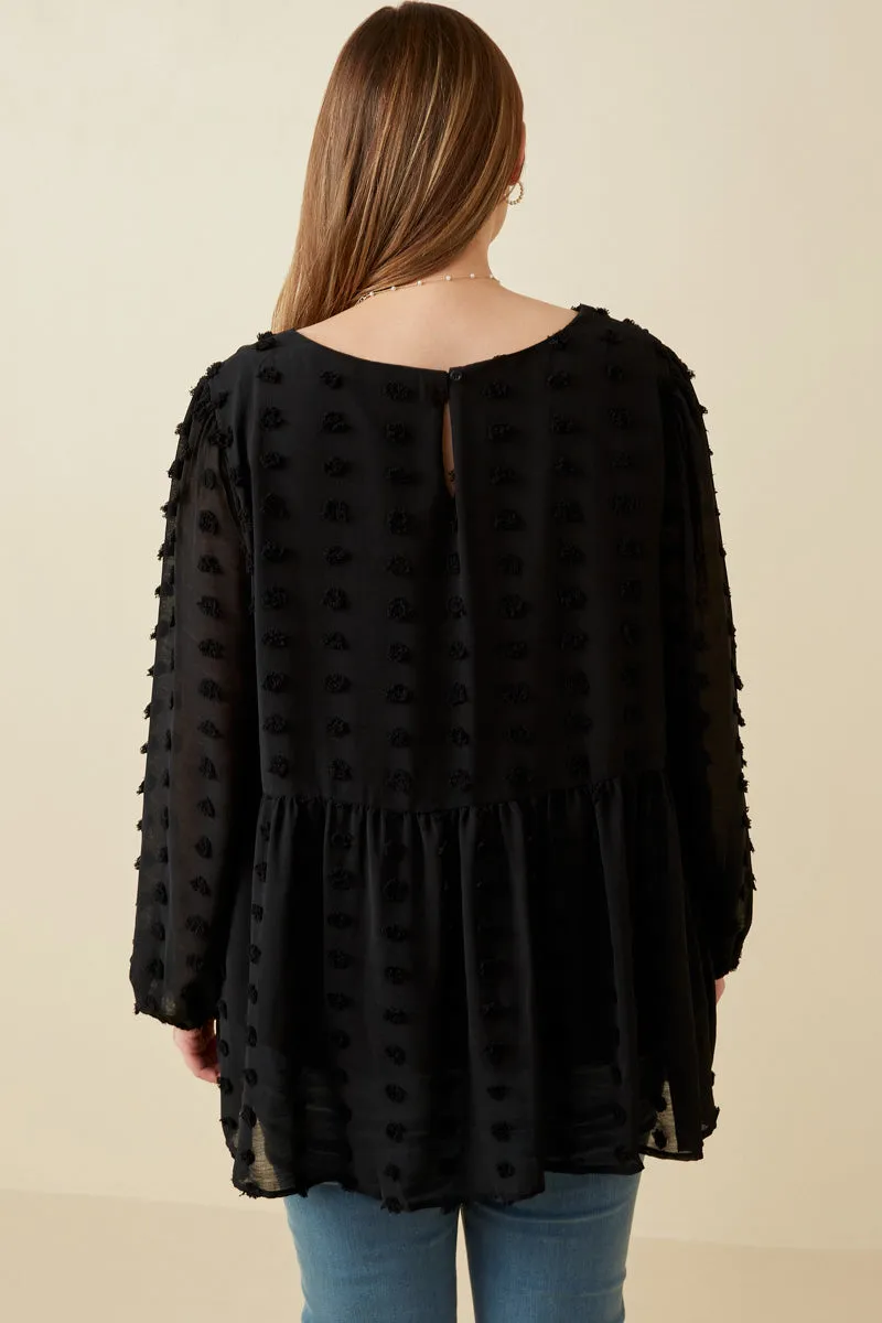 Womens Swiss Dot Peplum Blouse sold by Hayden product image thumbnail 4