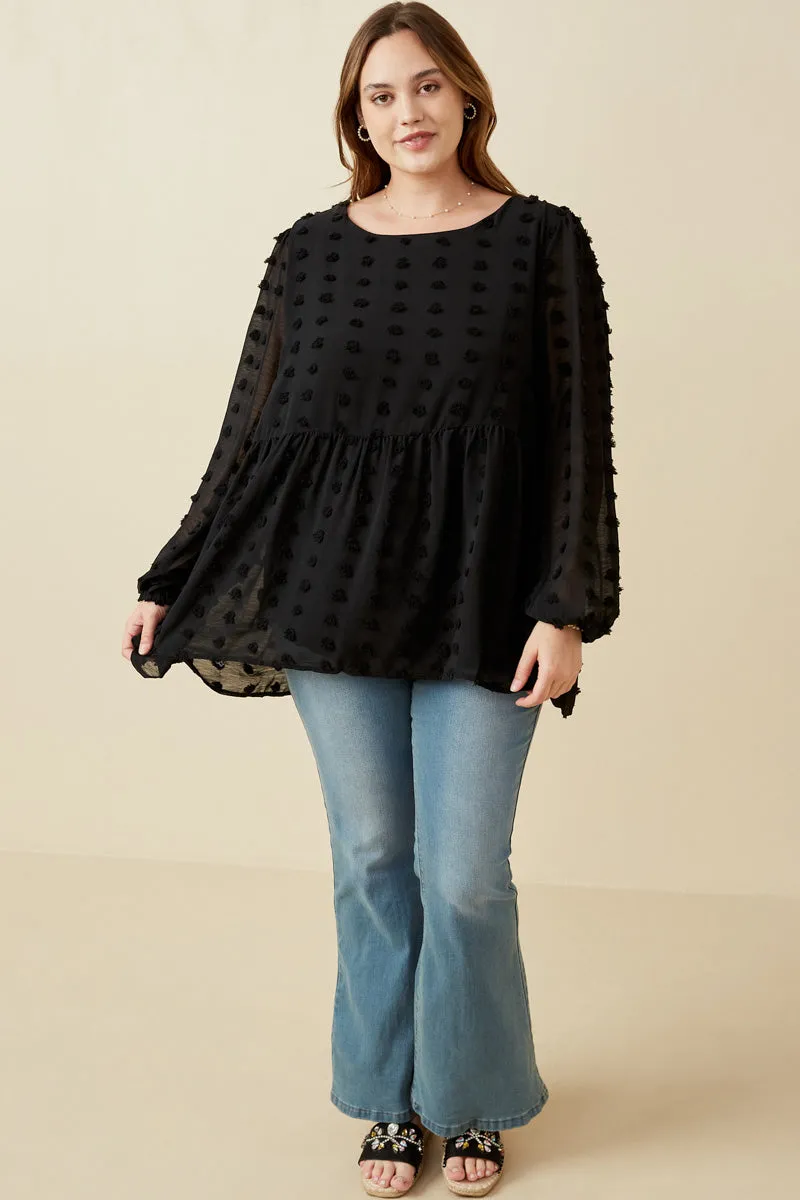 Womens Swiss Dot Peplum Blouse sold by Hayden product image thumbnail 5