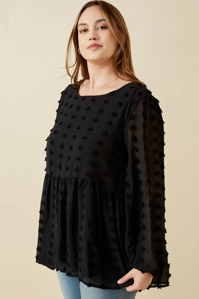 Womens Swiss Dot Peplum Blouse sold by Hayden product image thumbnail 3