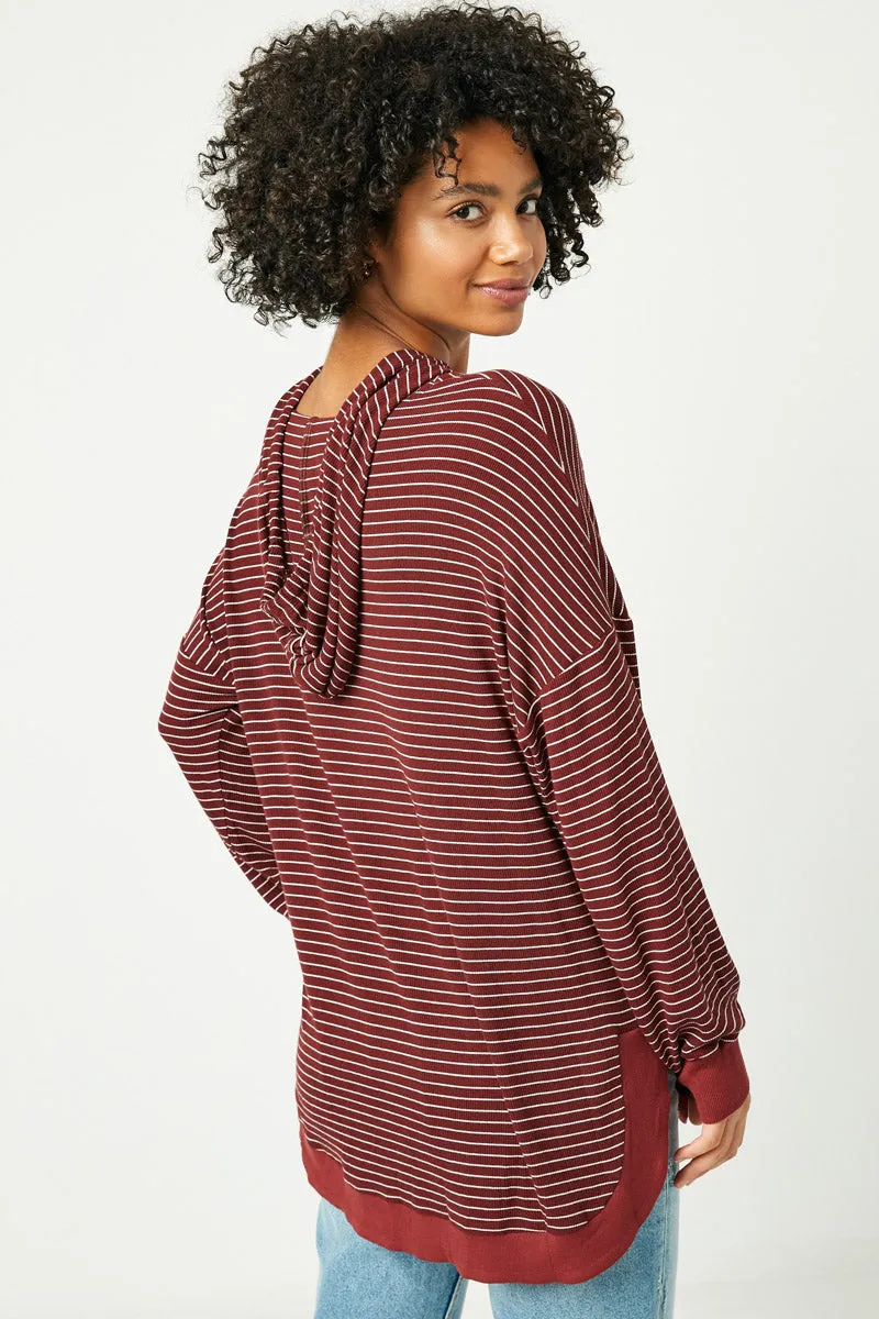 Womens Ribbed Stripe Hoodie sold by Hayden product image thumbnail 4