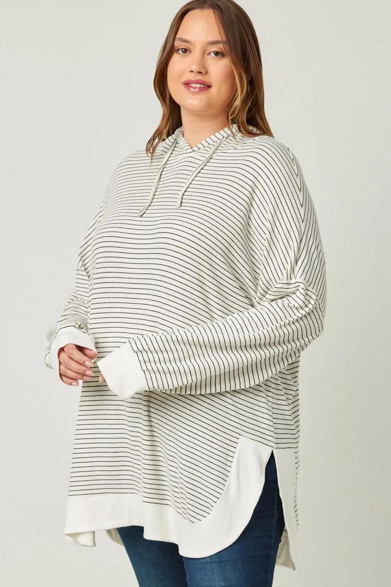 Womens Ribbed Stripe Hoodie sold by Hayden product image thumbnail 2