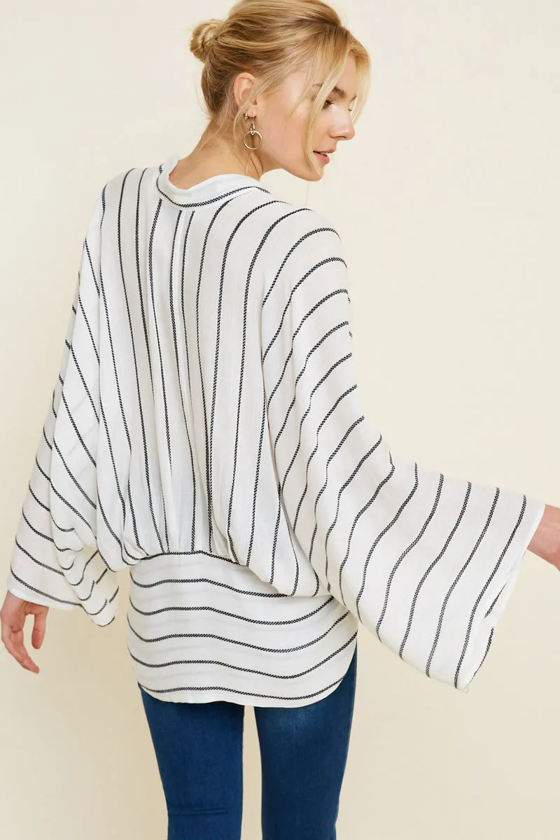 Womens Woven Stripe Kimono Top sold by Hayden product image thumbnail 2