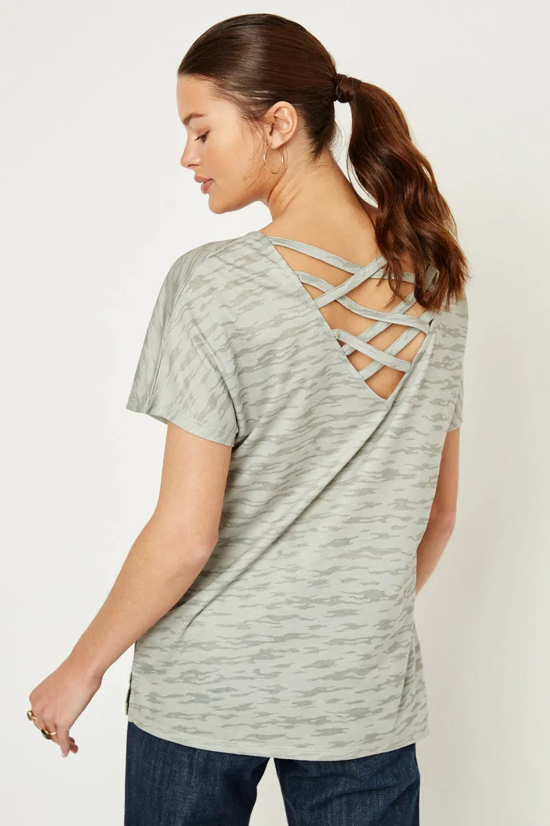 Womens Burn Out Crossback Knit Tee sold by Hayden product image thumbnail 2
