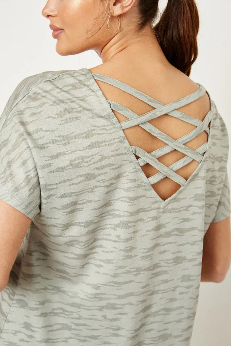 Womens Burn Out Crossback Knit Tee sold by Hayden product image thumbnail 4