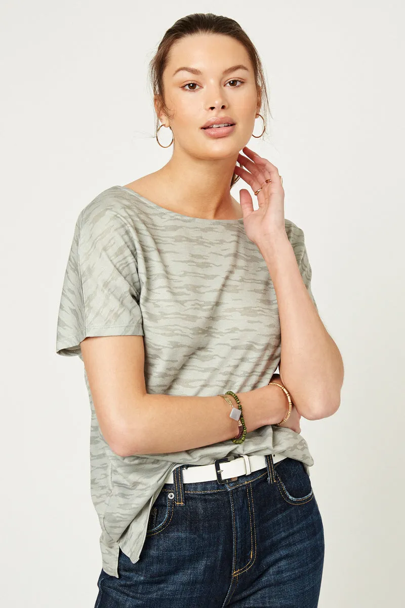 Womens Burn Out Crossback Knit Tee sold by Hayden