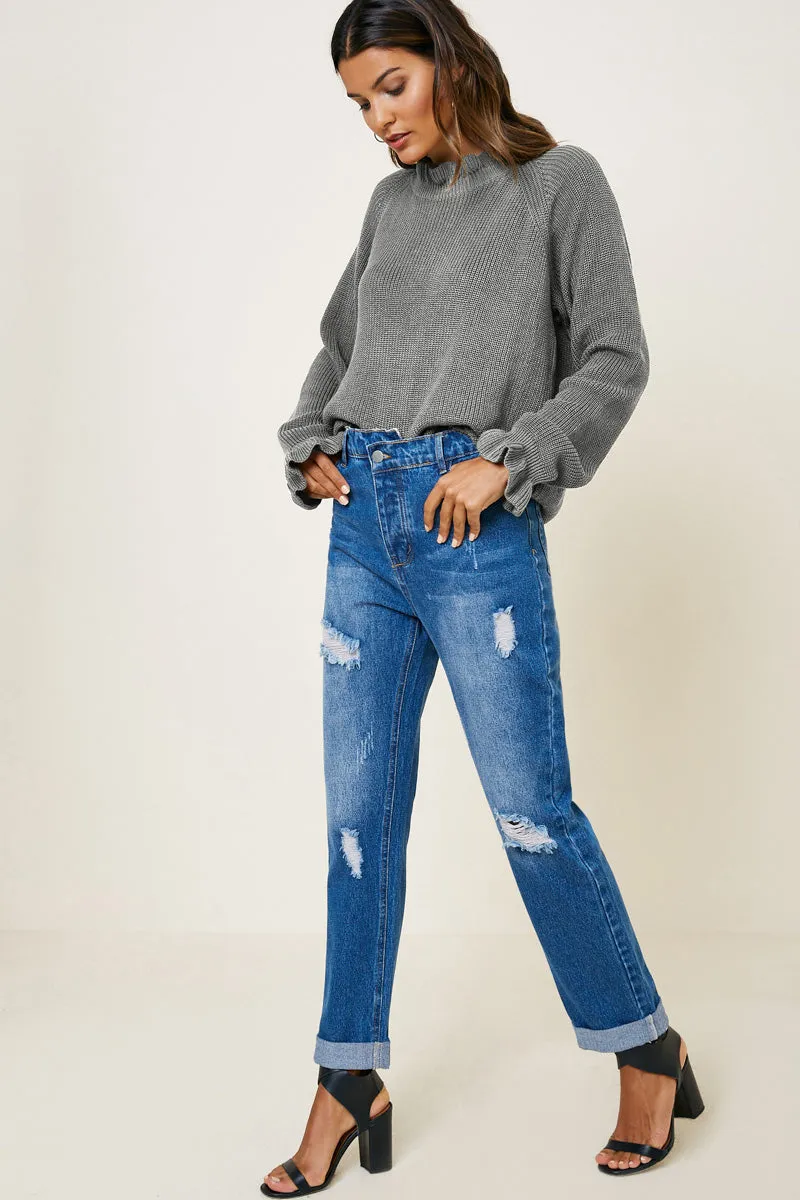 Womens High Neck Ruffle Sweater Top sold by Hayden product image thumbnail 4
